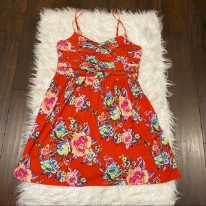 NWOT Roxy Red Floral Smocked Mini Dress - XL